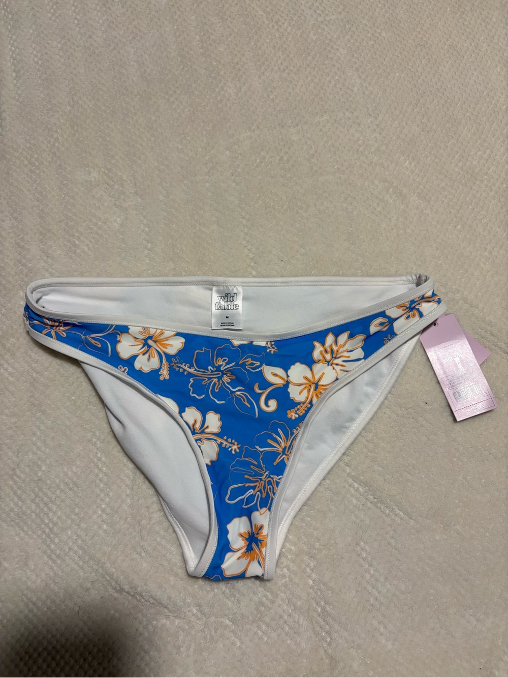 Target Blue Floral Bikini Bottoms with White & Yellow Accents